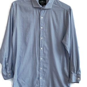 Rodd Gunn M Blue Button Front Cotton Dress shirt